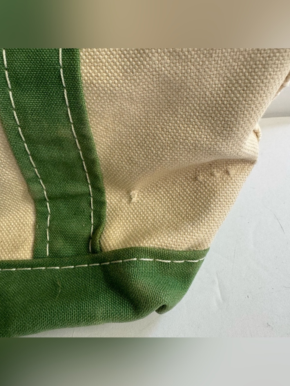 Vintage L.L. Bean Boat And Tote Small Green Canvas Open Top USA Preppy Coastal - Picture 6 of 15
